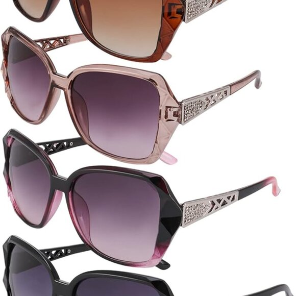 4 Pcs Women Large Sunglasses, UV 400 Glasses Oversized Sunglasses main image 5